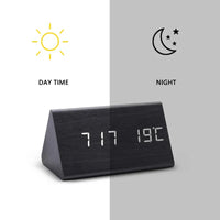 Houten LED Wekker met Spraakbesturing - EcoClock