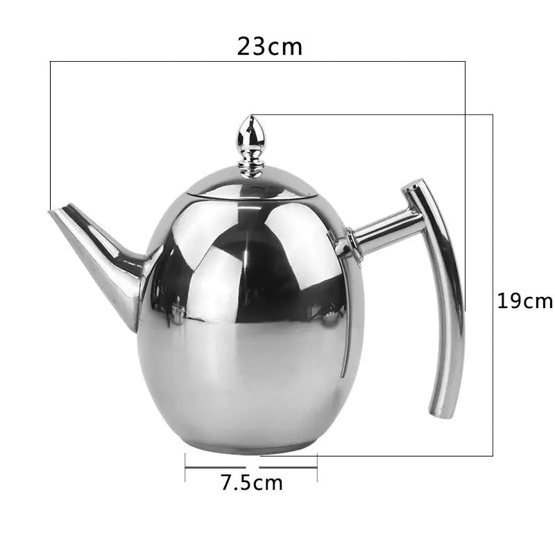 RVS Theepot met Zeef - TeaElegance