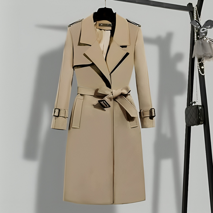 Dames Trenchcoat met Taille & Knoopsluiting – Sophia