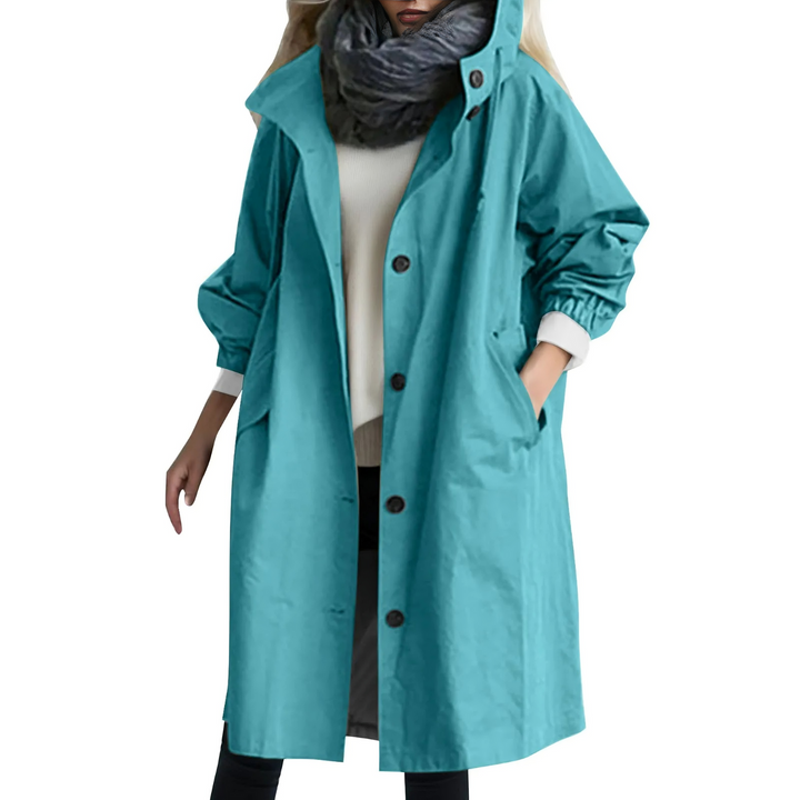 Winddichte Dames Trenchcoat met Capuchon - Luna