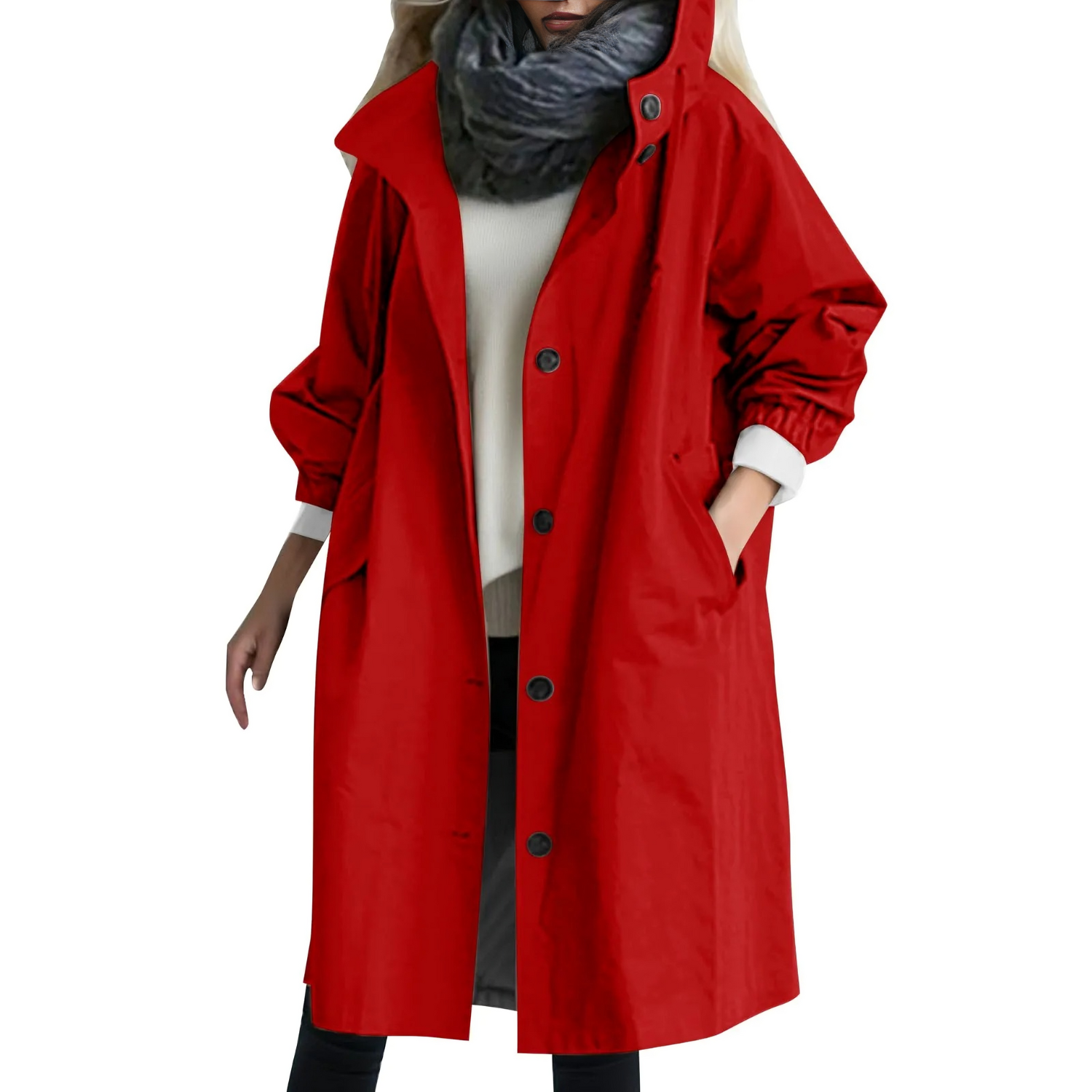 Winddichte Dames Trenchcoat met Capuchon - Luna