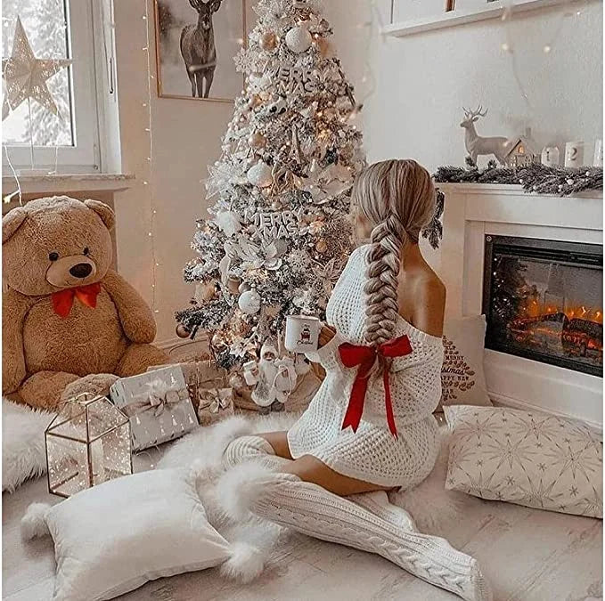 Hoge Gebreide Wollen Dames Sokken - WarmWool