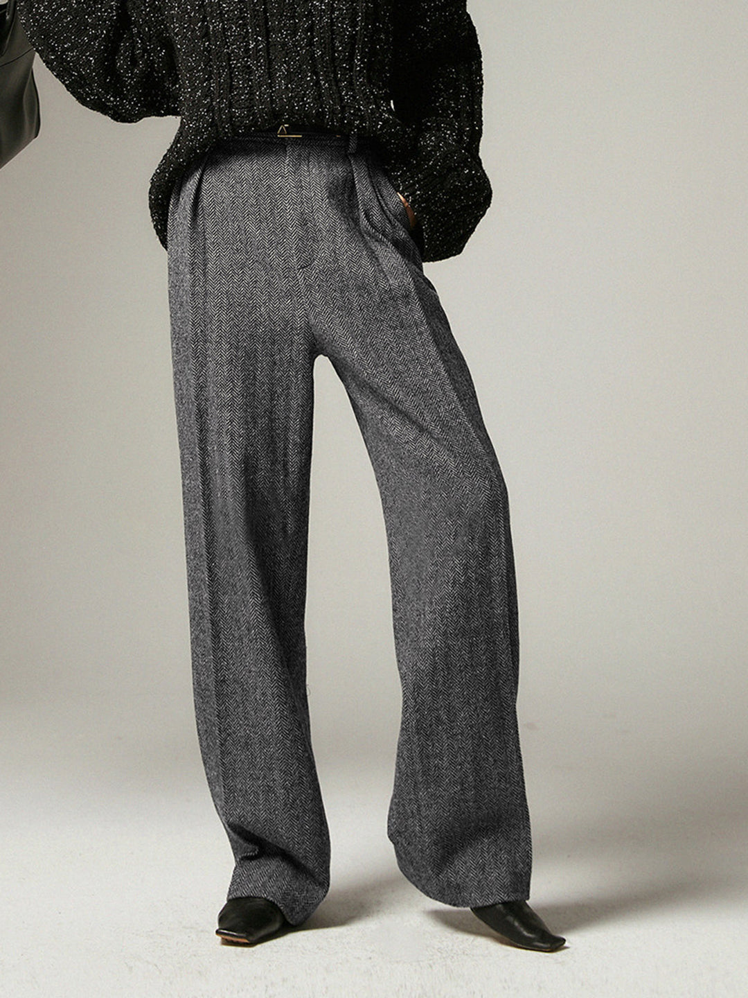 Grijze Wijde Broek voor Dames - Alessia