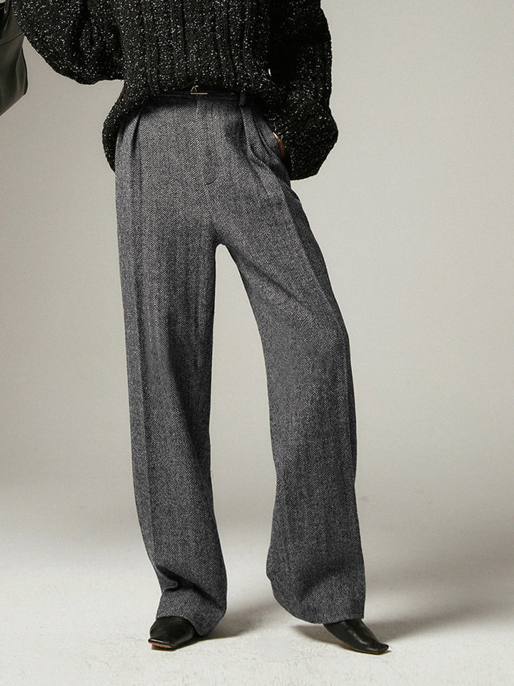 Grijze Wijde Broek voor Dames - Alessia
