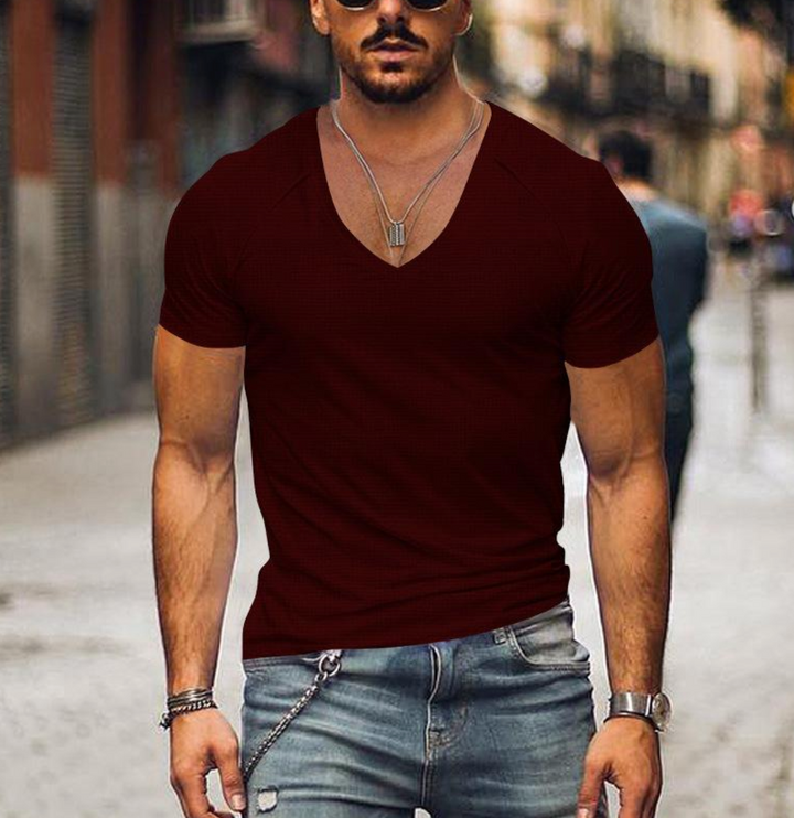 Heren T-shirt met V-hals – Timo