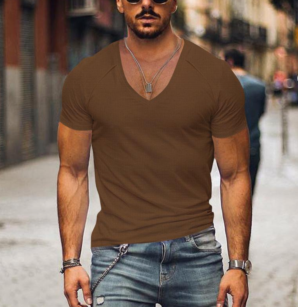 Heren T-shirt met V-hals – Timo