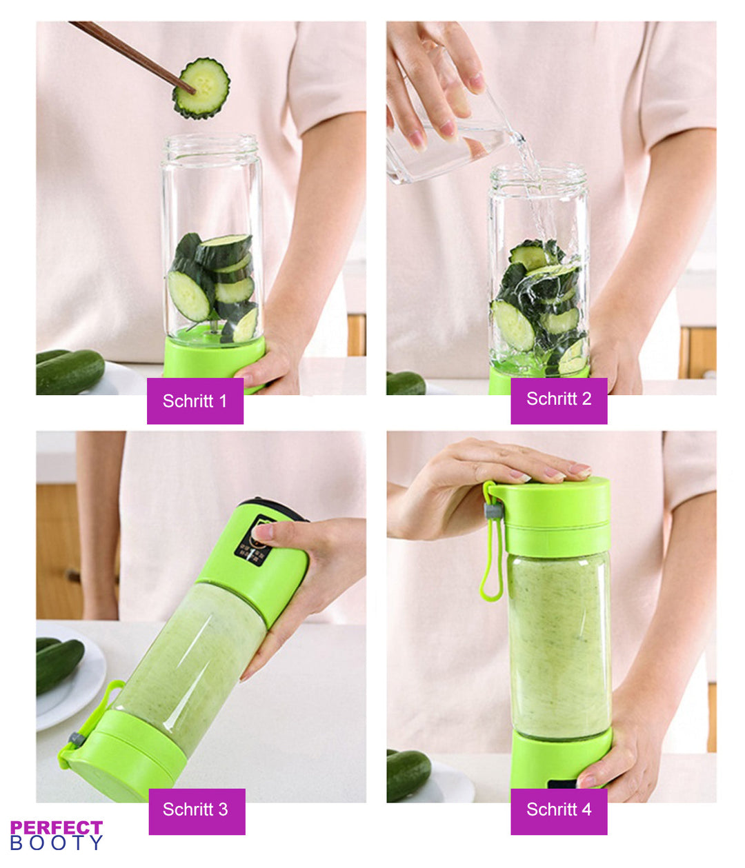 Draagbare Smoothie Maker met Drinkfunctie - FreshBlend To-Go