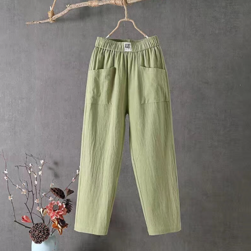 Linnen Broek met Elastische Taille - Livia