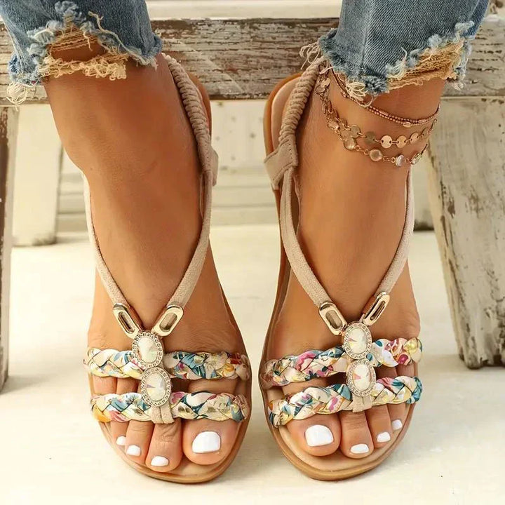 Boho Kralen Slip-On Zomersandalen – Amira