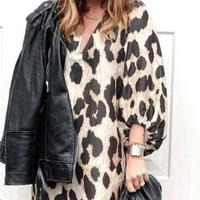 Loose-fit Panterprint Jurk - Selena