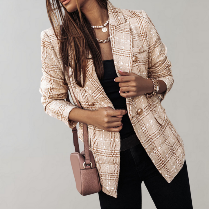 Trendy Geruite Blazer voor Dames - Isabelle