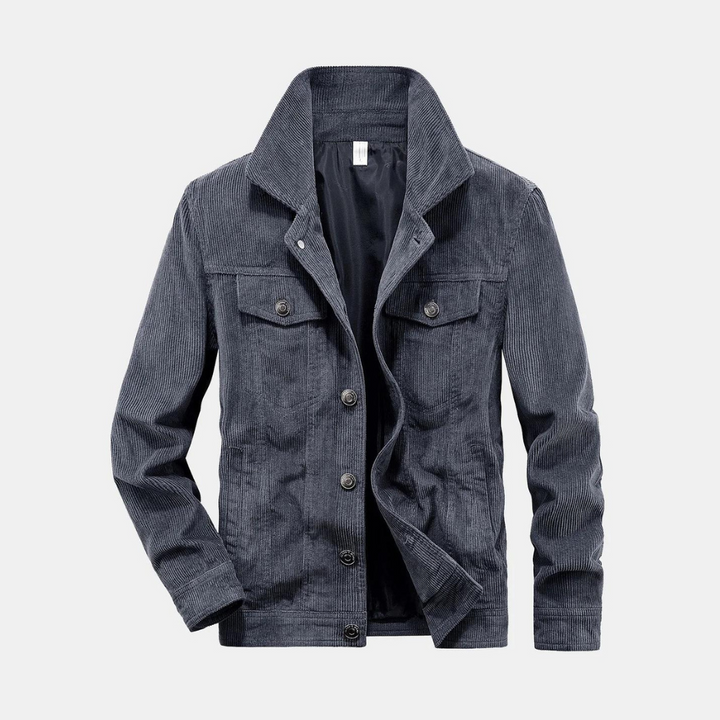 Comfortabele Grijze Corduroy Jas - Rover