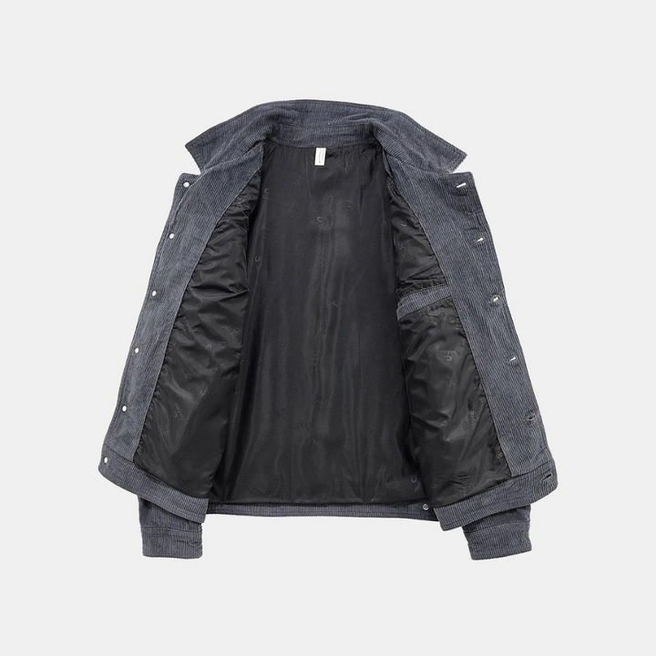 Comfortabele Grijze Corduroy Jas - Rover