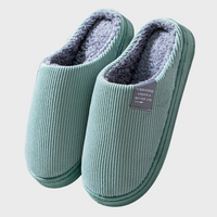 Sally - Warme Ribstof Gevoerde Pantoffels