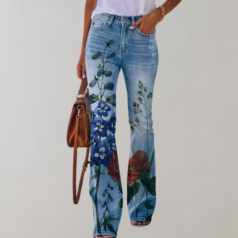 Flared Jeans met Knopen - Rosa