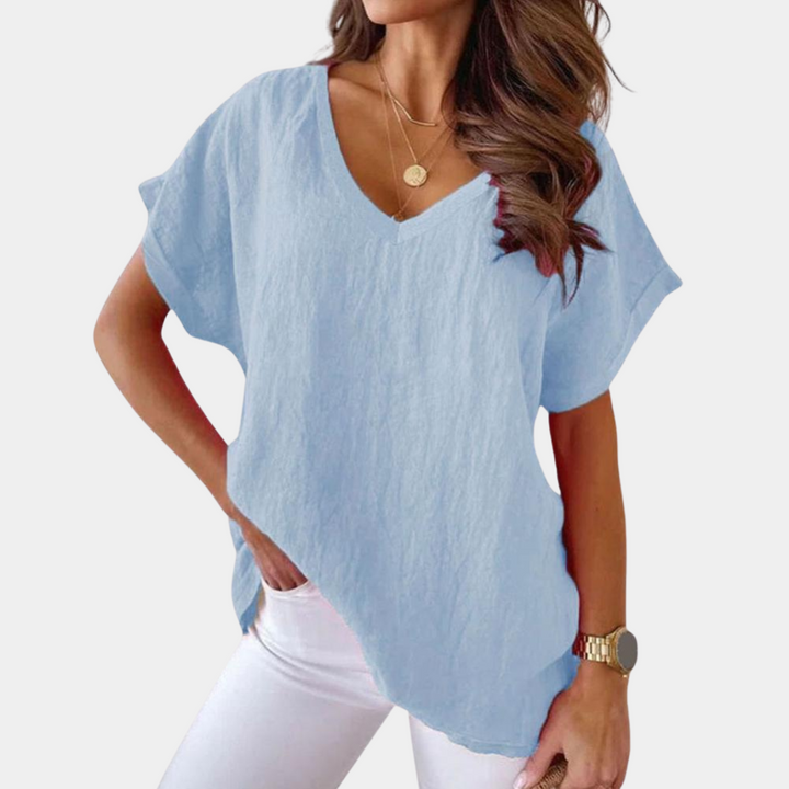 Casual Dames T-Shirt Met V-Hals – Yuna