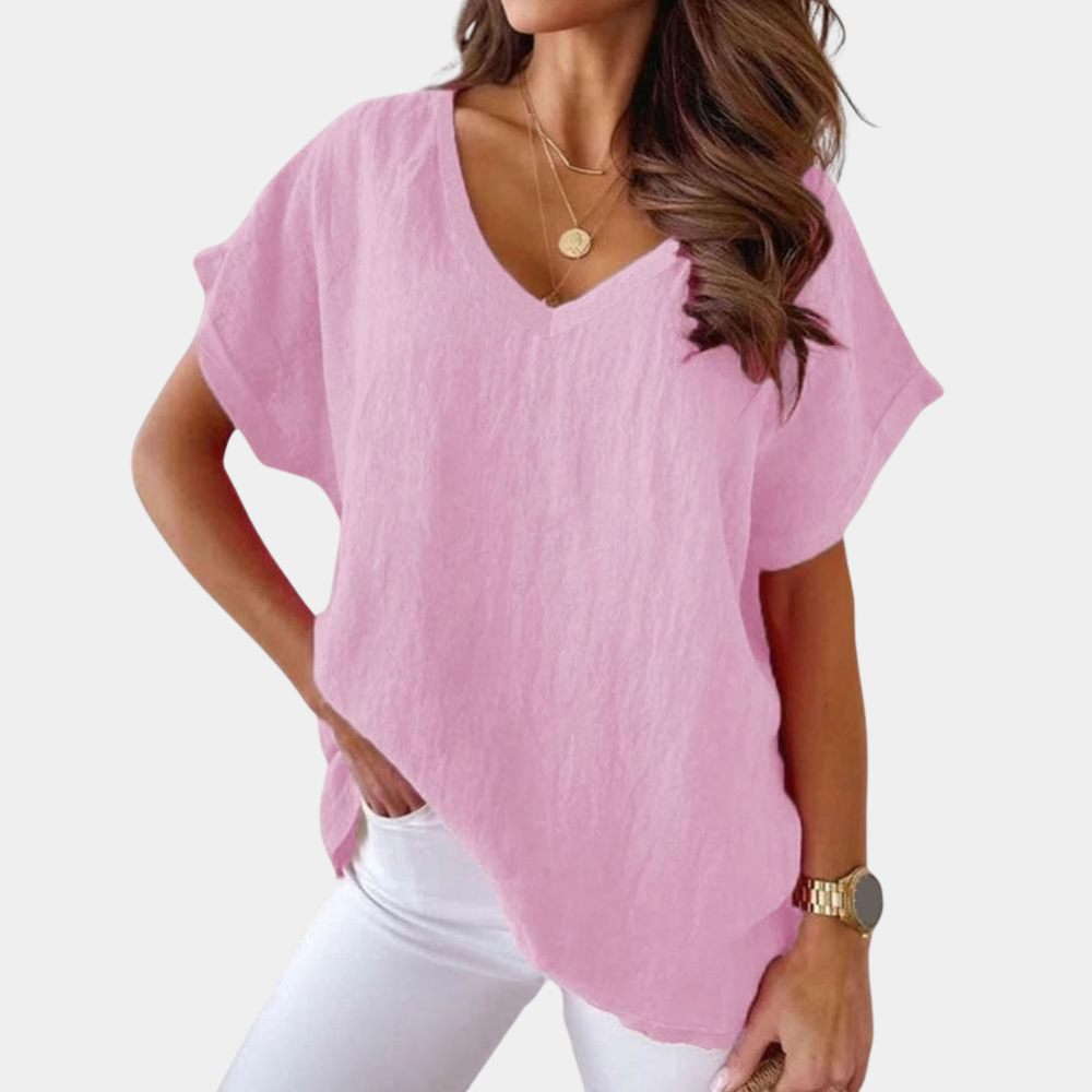 Casual Dames T-Shirt Met V-Hals – Yuna