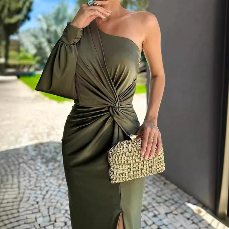 Trendy One-Shoulder Avondjurk - Luna