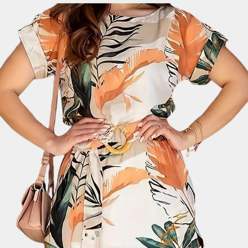 Zomerse Bloemenjurk van Stretchstof – Élodie