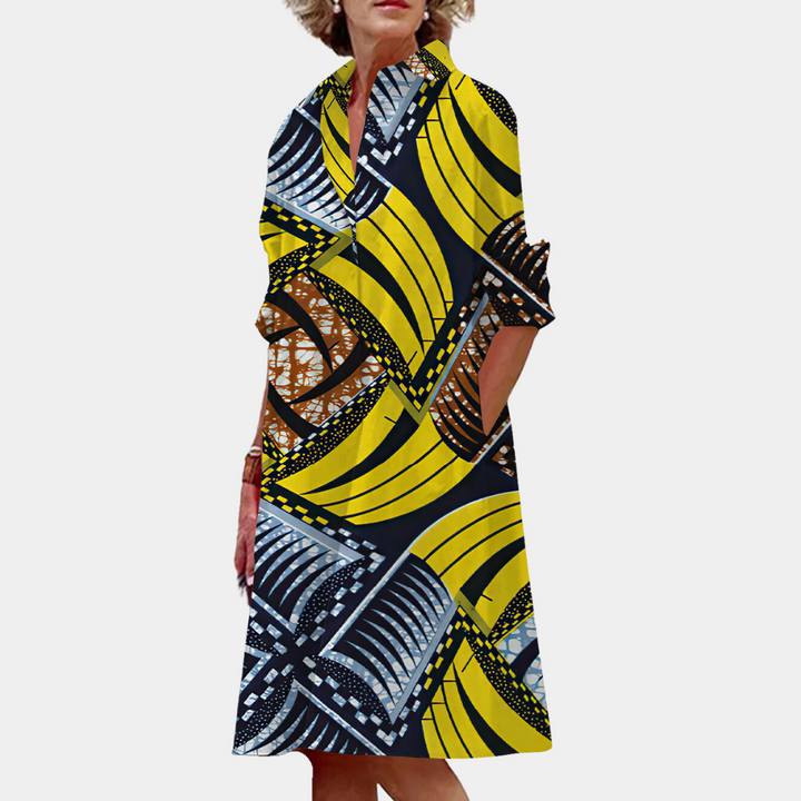 Midi-jurk met Print en Zomerse Pasvorm – Ysolde