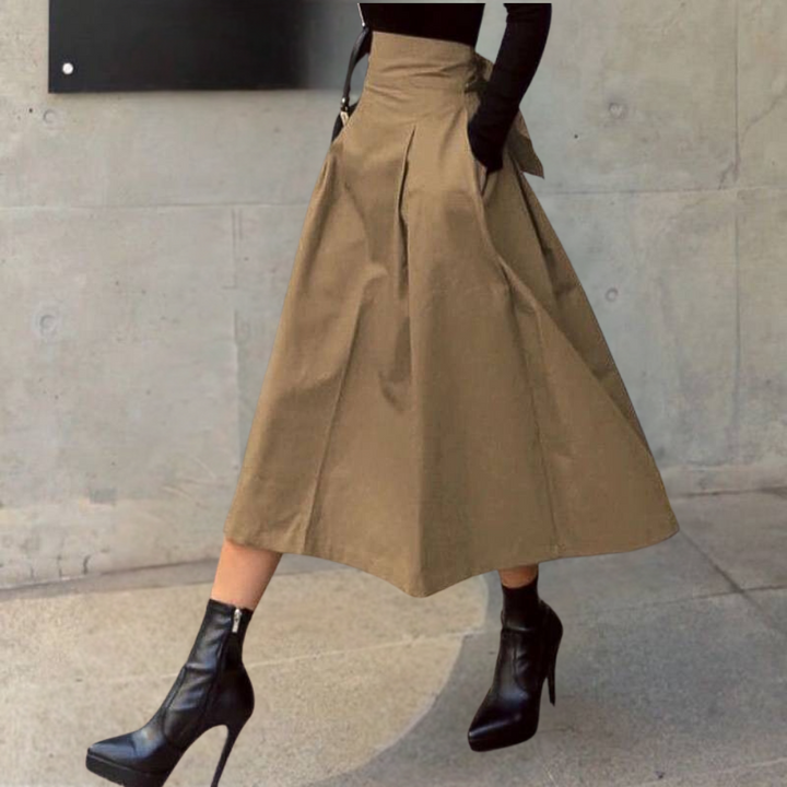 High-Waist Rok met Strikdetail - Elina