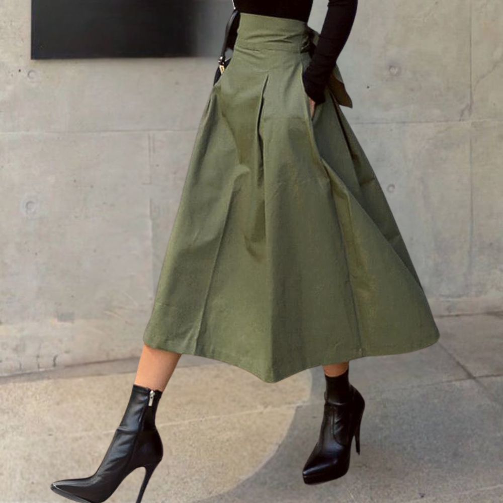 High-Waist Rok met Strikdetail - Elina