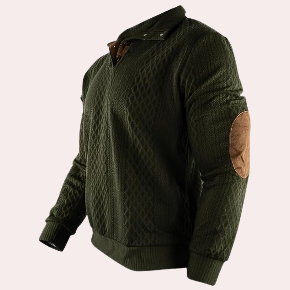 Dany - Warme Casual Herentrui met Knoopsluiting