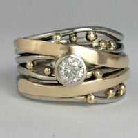 Vintage Gouden Ring met Ingelegde Zirkonia - Ameline