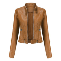 Stijlvolle dames leren jack in klassiek ontwerp - Marlene