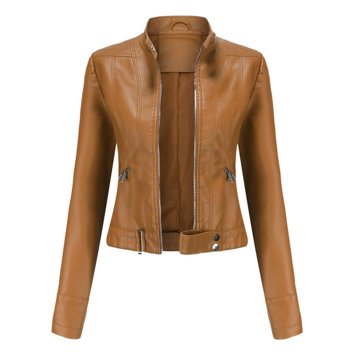 Stijlvolle dames leren jack in klassiek ontwerp - Marlene