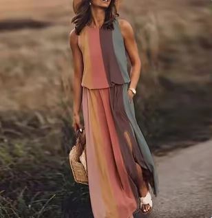 Zomerse Maxi-Jurk met Unieke Snit – Amara