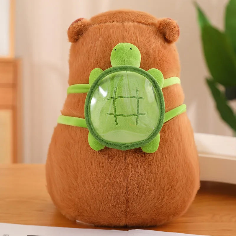 Knuffelbare Capybara met Schildpadrugzak - TurtleBuddy