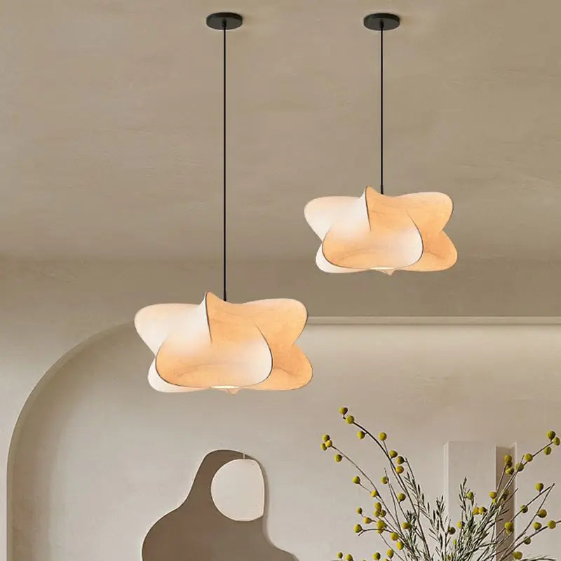 Japanse Zijde Hanglamp in Wabi Sabi Stijl - Sana