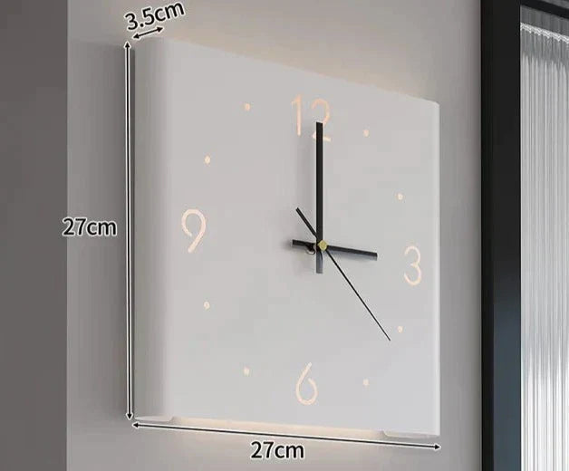 Dubbelzijdige Vierkante Wandklok met Verlichting - TimeLume