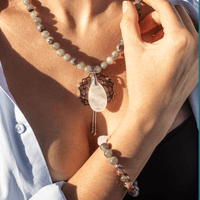 Labradoriet, Jade en Amethist Mala - Seraphine