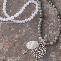 Labradoriet, Jade en Amethist Mala - Seraphine