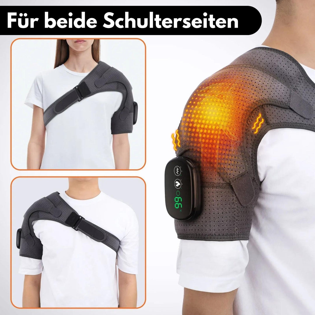 Draagbaar Schoudermassageapparaat met Warmtetherapie - ThermoFlex Pro