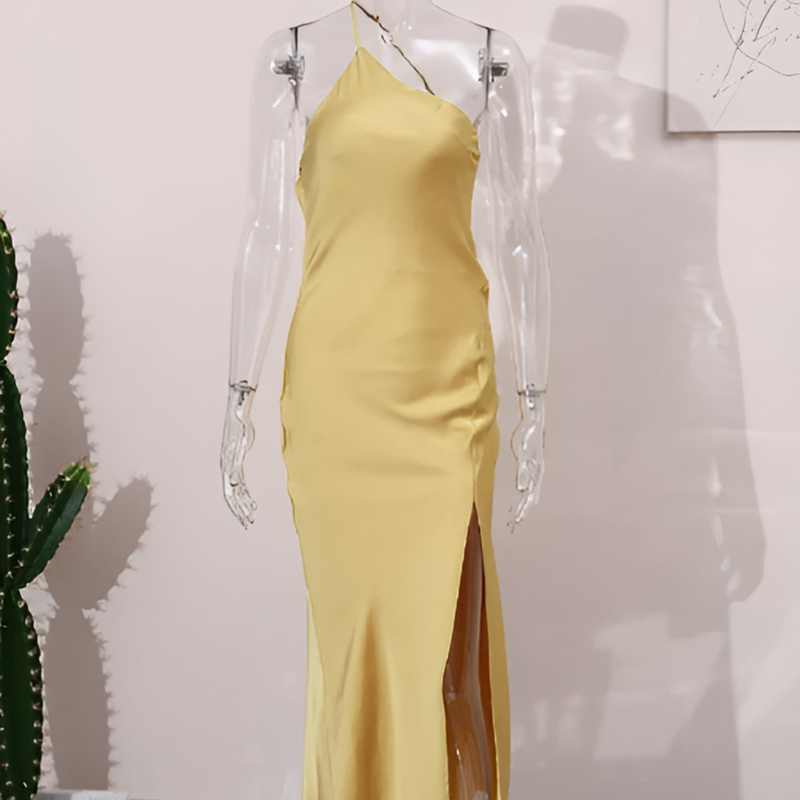 Gele Zomerjurk met Open Rug – Noëlle