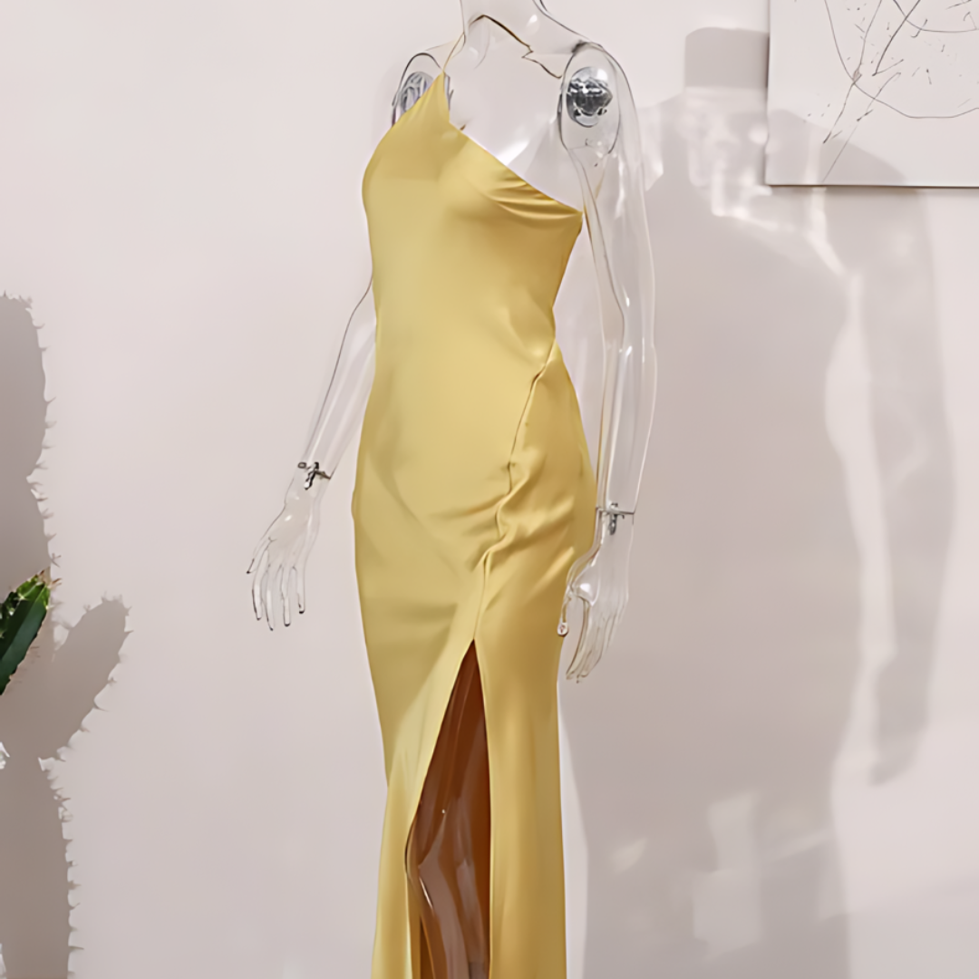 Gele Zomerjurk met Open Rug – Noëlle
