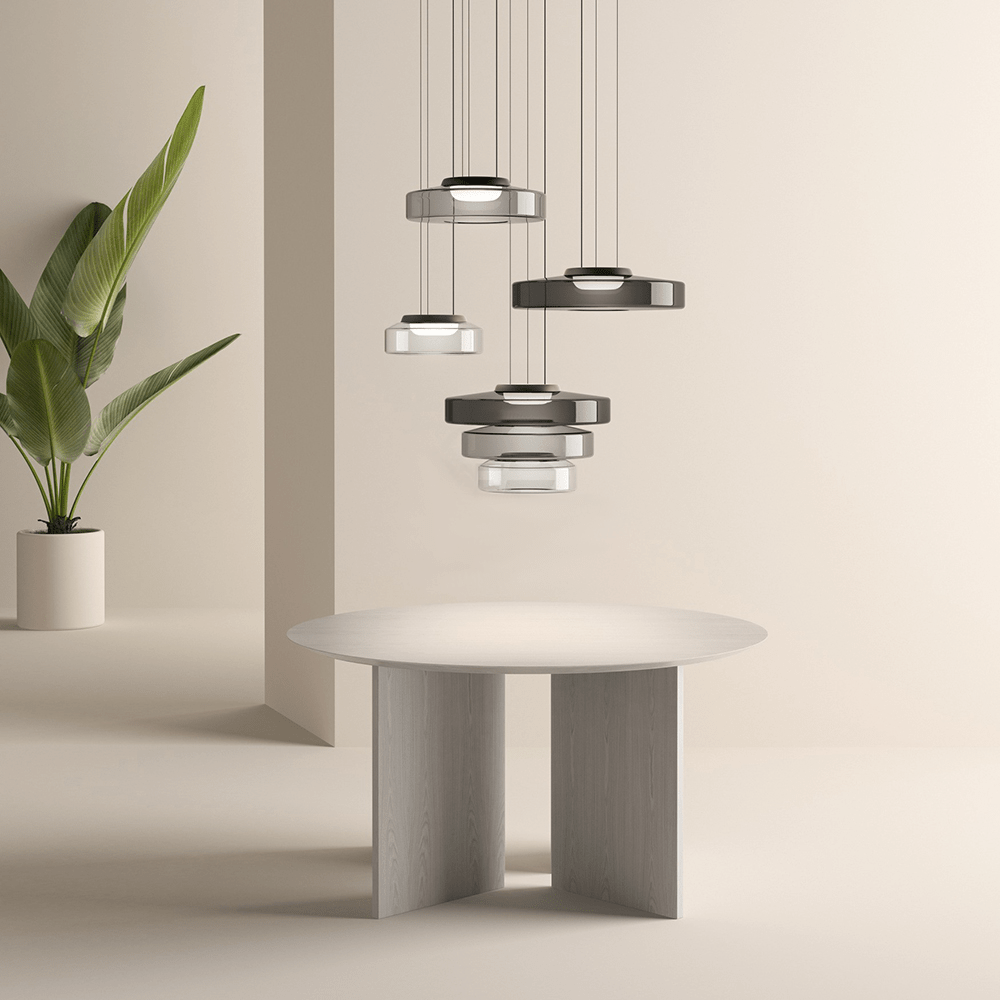 Moderne Glazen Hanglamp in Bauhaus Stijl - AuroraSphere