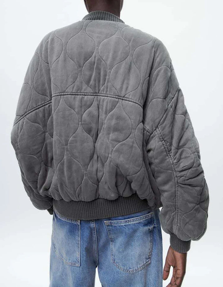 Dames Oversized Grijze Bomberjack - Alexa