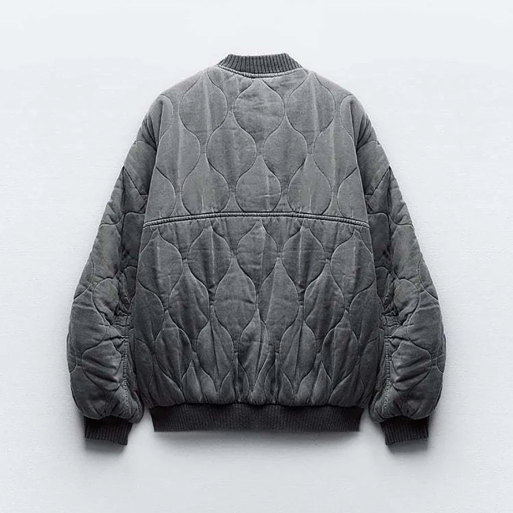 Dames Oversized Grijze Bomberjack - Alexa