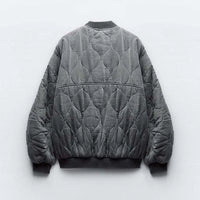 Dames Oversized Grijze Bomberjack - Alexa