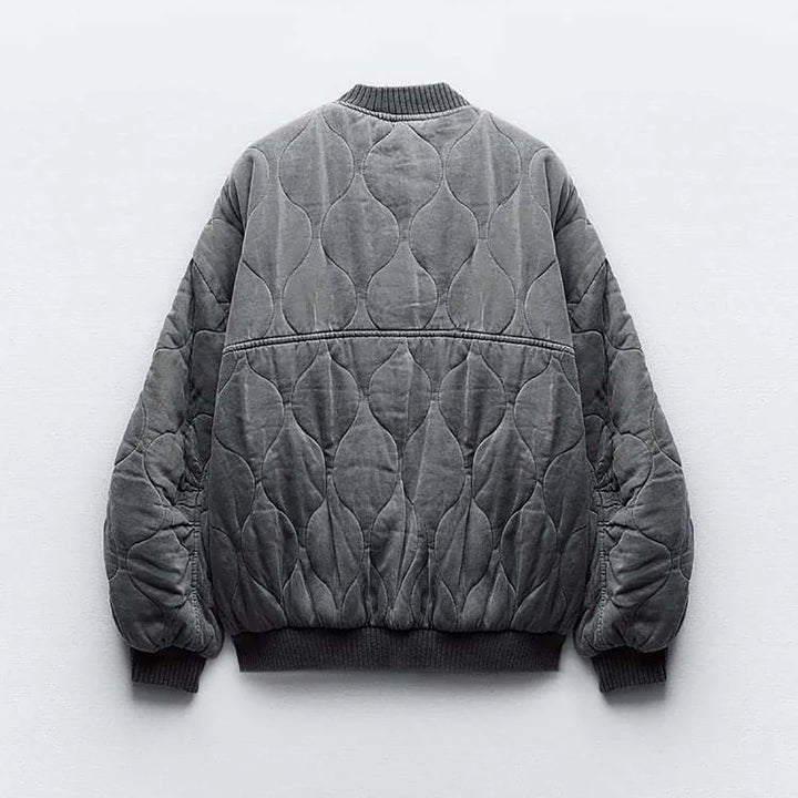 Dames Oversized Grijze Bomberjack - Alexa