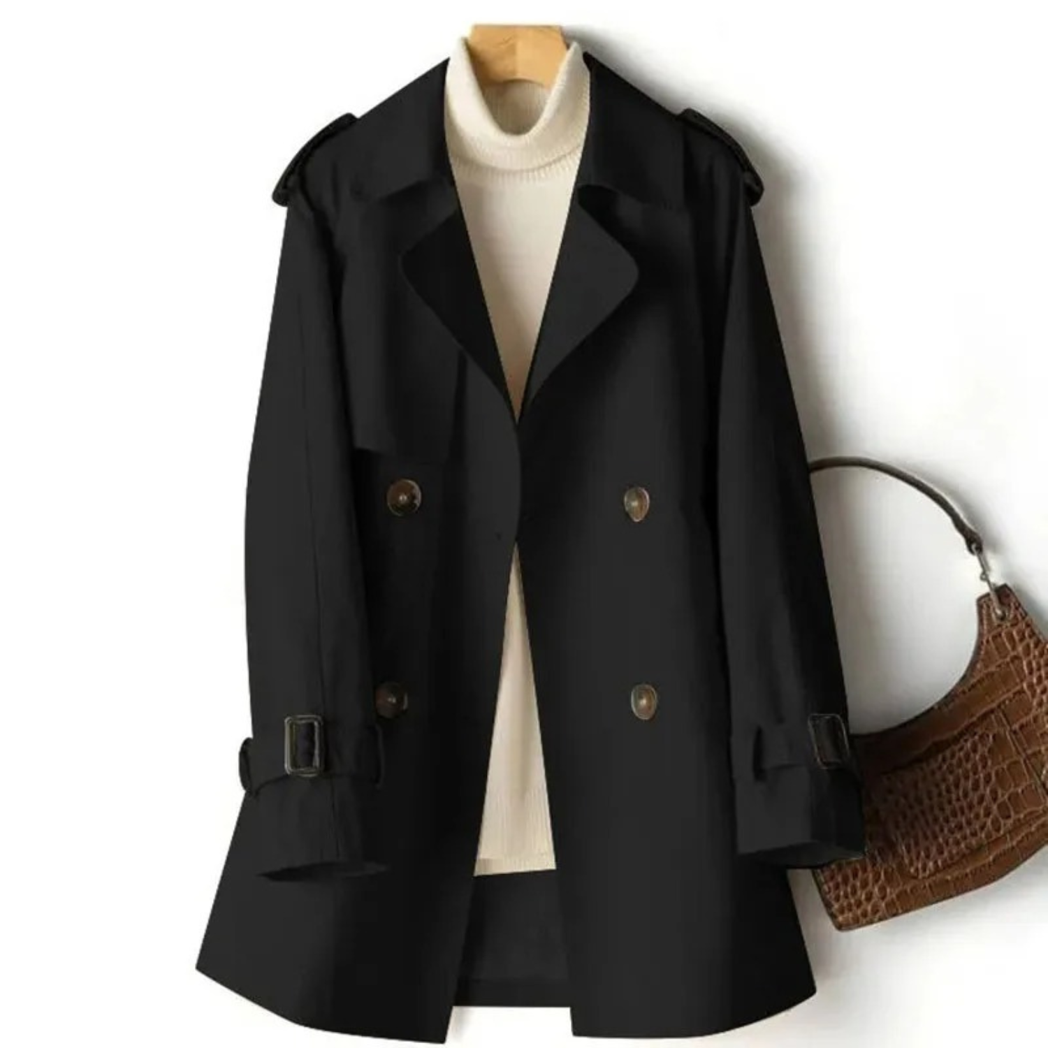 Trendy Lange Dames Trenchcoat - Mila