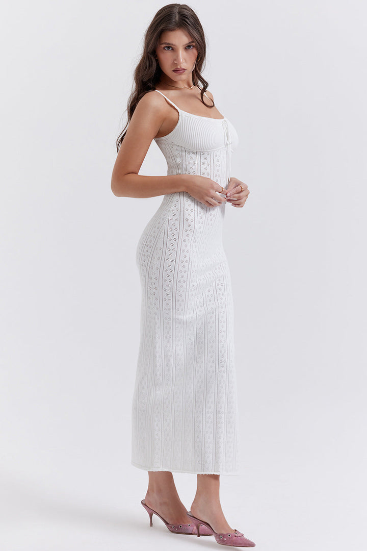 Witte Gehaakte Boho Zomerjurk – Lyra