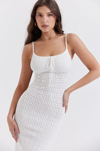 Witte Gehaakte Boho Zomerjurk – Lyra