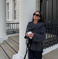 Stylowy damski zimowy ponczo - Ella