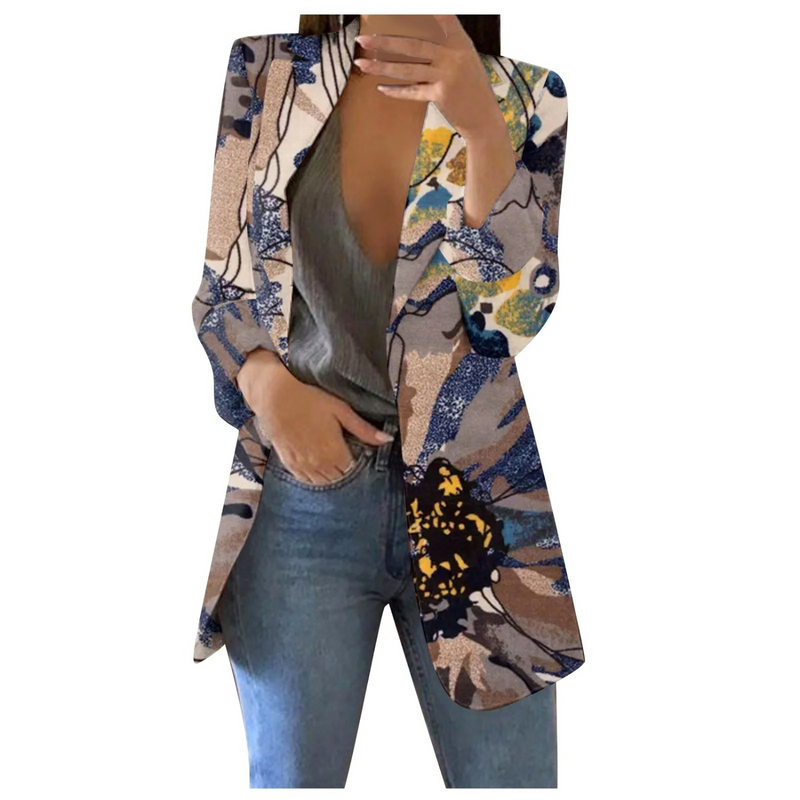 Geprinte Cropped Dames Blazer - Savannah