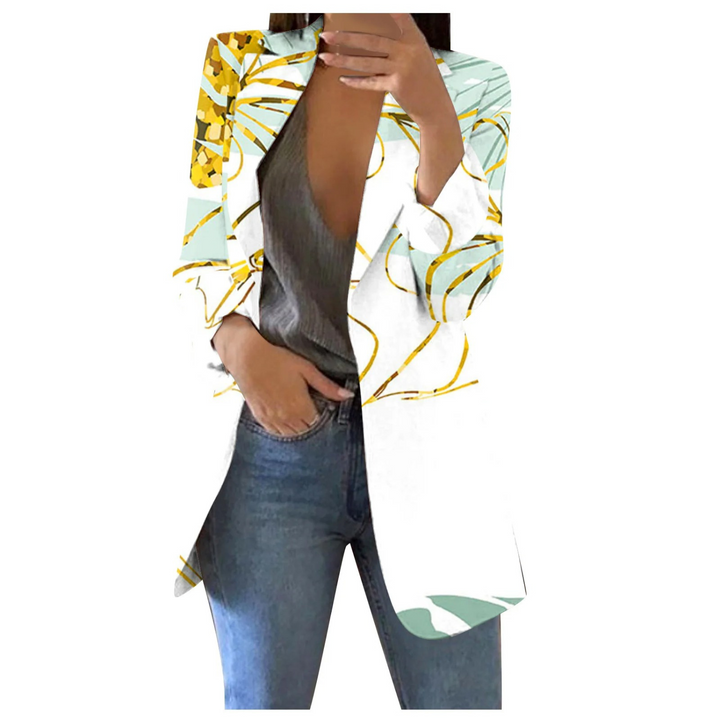 Geprinte Cropped Dames Blazer - Savannah